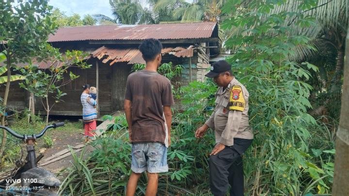 Polsek Enok Monitoring Tanaman di Perkarangan Rumah Warga, Dukung Ketahanan Pangan