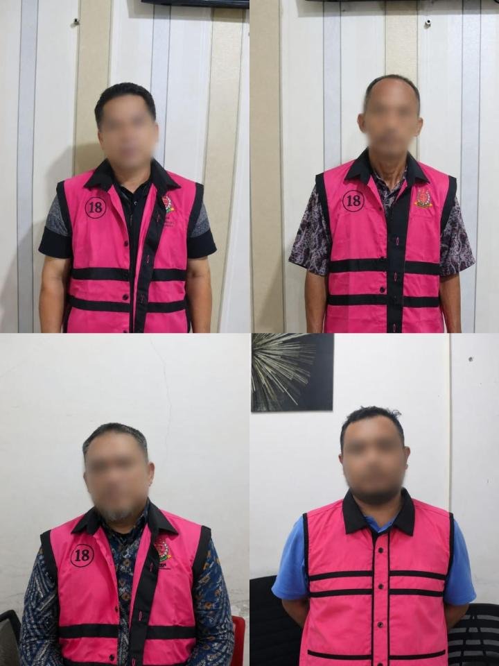 Kejari Rohul Tahan Empat Tersangka Dugaan Korupsi Kredit Fiktif BRK Rp2,59 Miliar