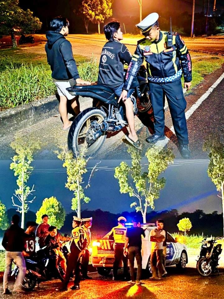 Meresahkan, 19 Sepeda Motor Knalpot Brong Diamankan Satlantas Polres Pelalawan
