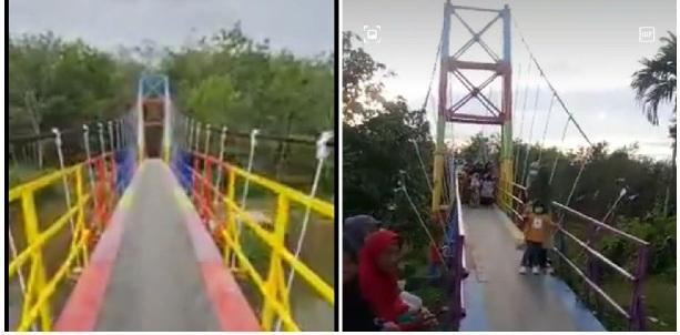 Jembatan Pelangi Desa Sipungguk Jadi Viral di Medsos