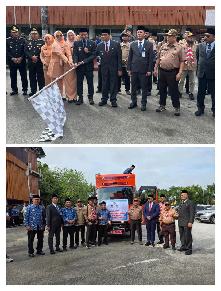 Pemko Pekanbaru dan Pramuka Berangkatkan 7 Truk Logistik untuk Korban Bencana Sumatra