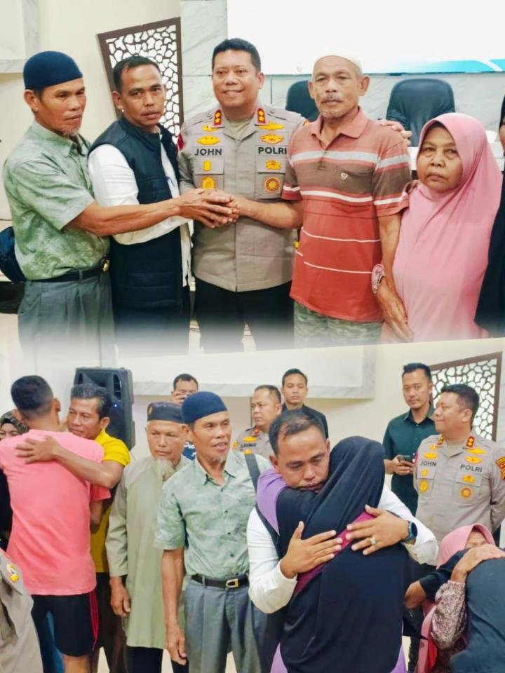 Dimediasi Kapolres, Perdamaian Konflik Kades Sungai Ara dengan Warga Diwarnai Tangis Haru