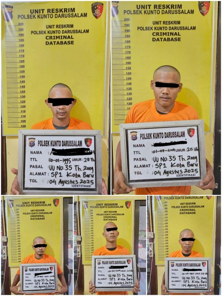 Lima Pemuda Lagi Asyik Pesta Sabu Digerebek Polsek Kunto Darussalam