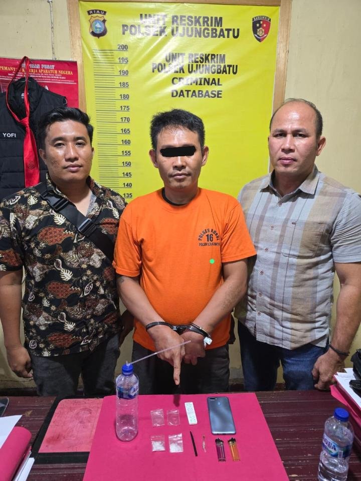 Polsek Ujung Batu Ringkus Terduga Pengedar Narkoba Asal Jambi, Sita Dua Paket Sabu