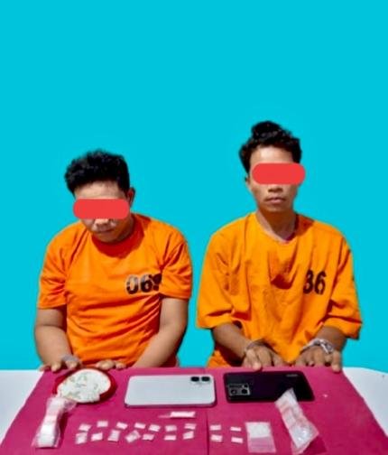 Narkoba Marak di Sorek, Dua Pengedar Simpan 19 Paket Sabu Diringkus 