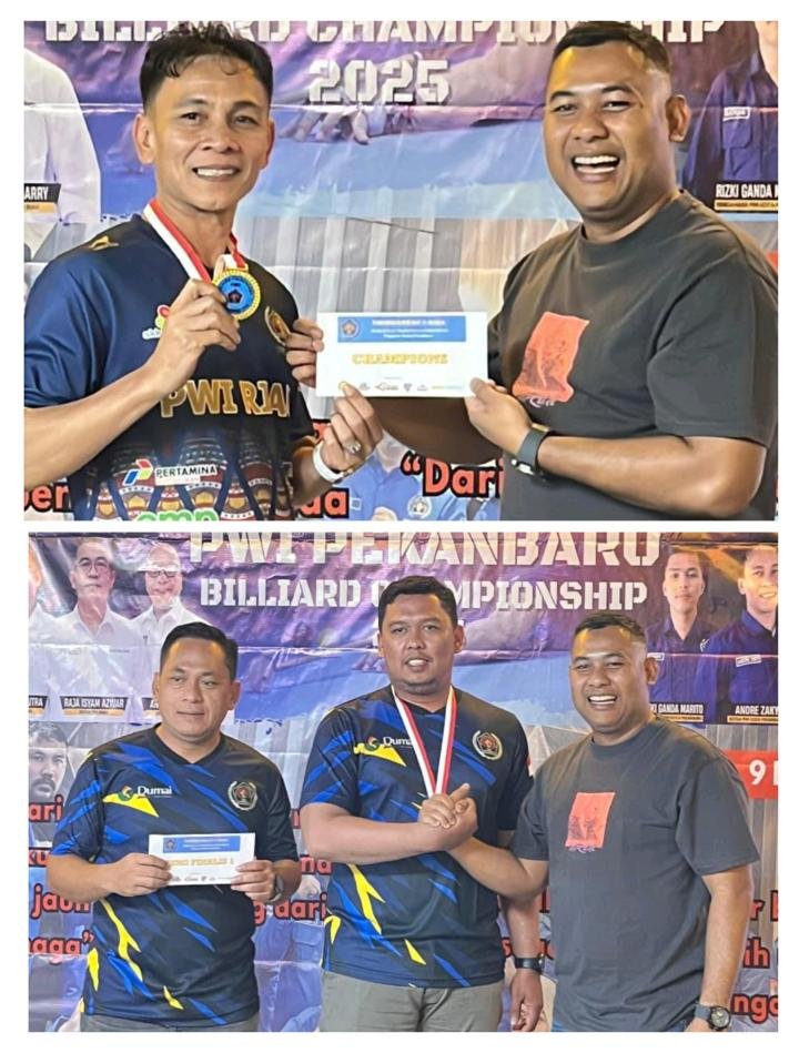 Andre Zaky Juara 1 PWI Pekanbaru Biliard Championship 2025, Ini Tiga Pemenang Berikutnya