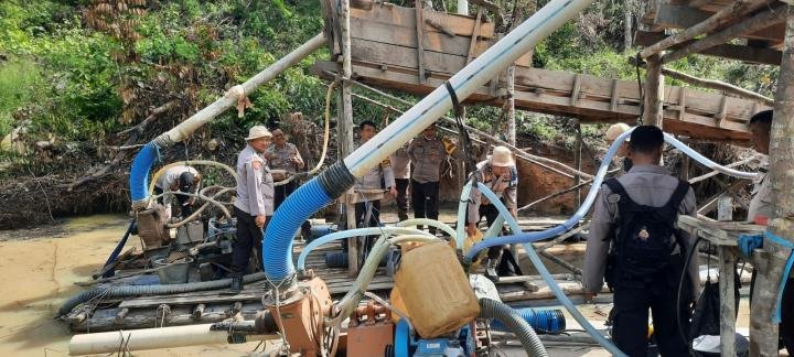 Polres Inhu Gelar Razia PETI: Bertekad Jernihkan Sungai Indragiri