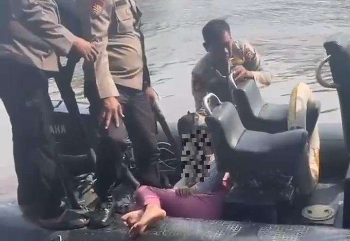 Respons Cepat Ditpolairud Polda Riau Selamatkan Gadis Terjun ke Sungai Siak