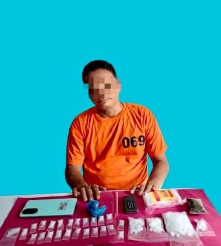 Satresnarkoba Cegat Pengendara Motor, Tertangkap Simpan 28 Paket Sabu dan Ganja