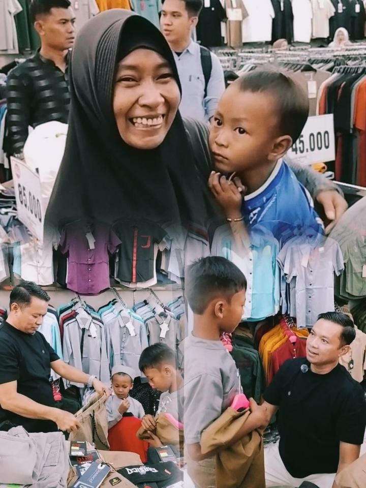 Wabup Pelalawan Bawa Senyum Bahagia Janda 5 Anak Belanja Baju Lebaran di Tanah Abang