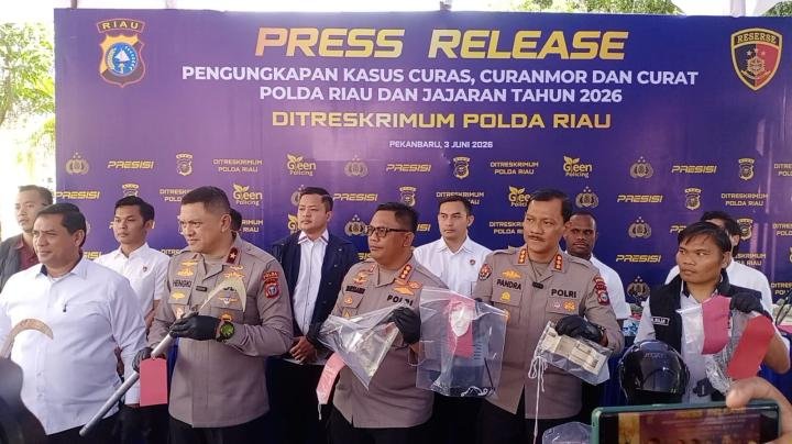 Polda Riau dan Jajaran Sibak 1.333 Kasus Kejahatan Jalanan, Sita Dua Senpi - Ratusan Motor
