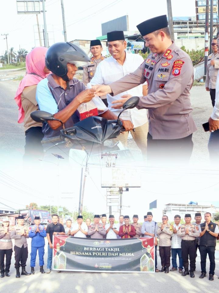 Polres Pelalawan Bersama Media Bersinergi Berbagi Keberkahan Ramadan 