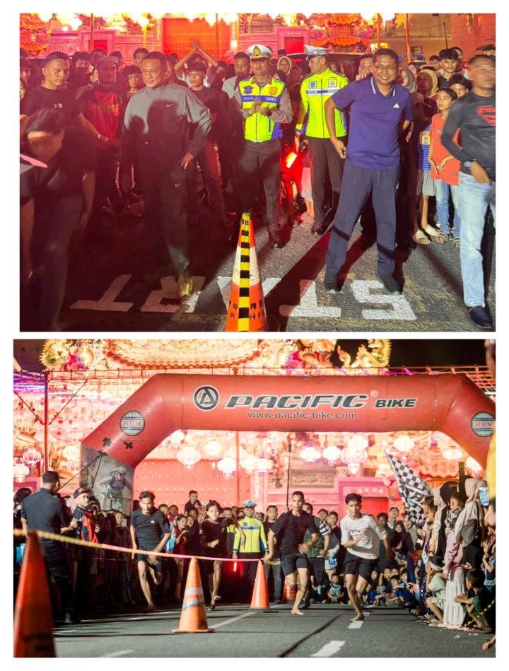 Kapolres dan Wabup Rohil Adu Go Sprint Lari 100 Meter di Bagansiapiapi, Ini Pemenangnya 