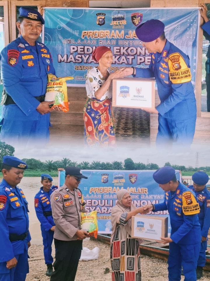 Songsong Idulfitri 1447 H, Satpolairud Pelalawan Berbagi Kebaikan kepada Masyarakat Pesisir