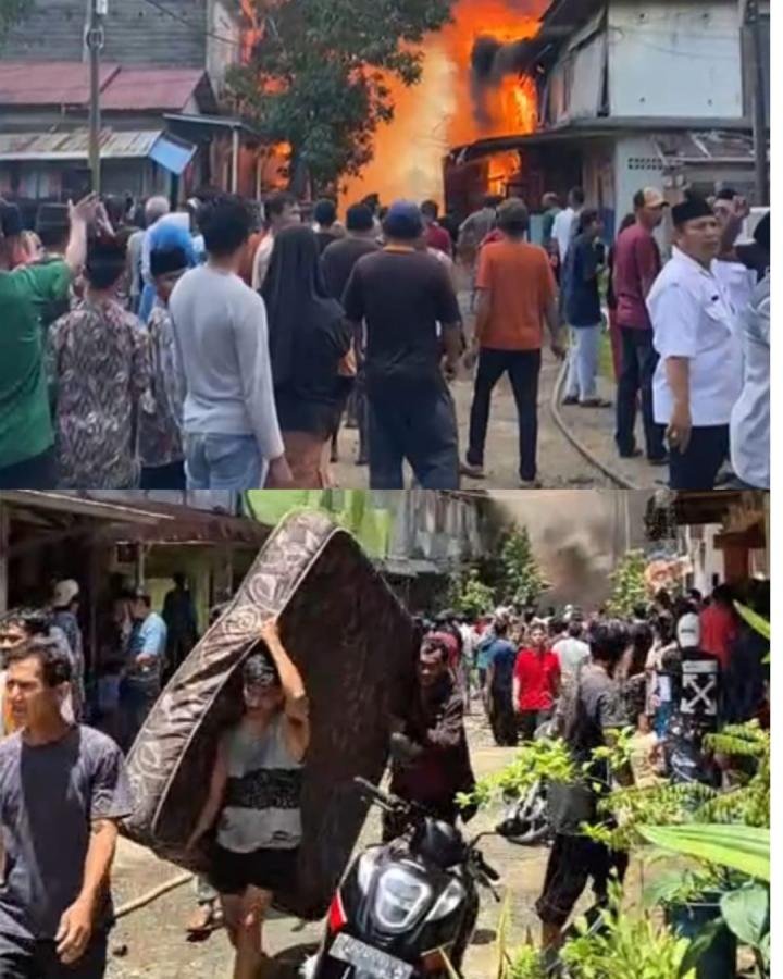 80 Unit Rumah di Pasar Bom Pulau Kijang Hangus Terbakar, Warga Luka Tertimpa Seng
