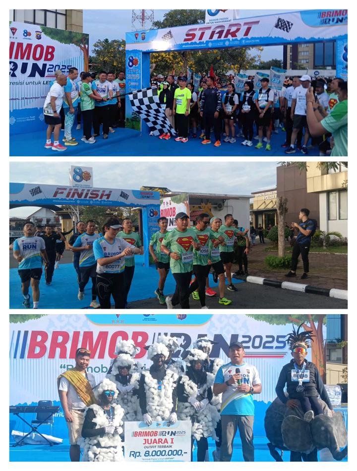 Brimob Run 2025 Sukses Digelar, Kampanyekan Jaga Lingkungan dan Keadilan bagi Satwa di Riau