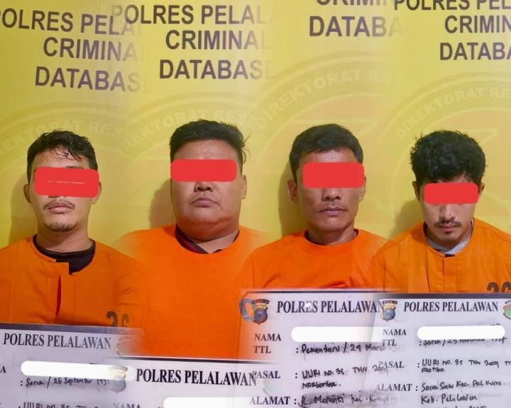 Empat Tersangka Pengedar Sabu Digulung Polres Pelalawan
