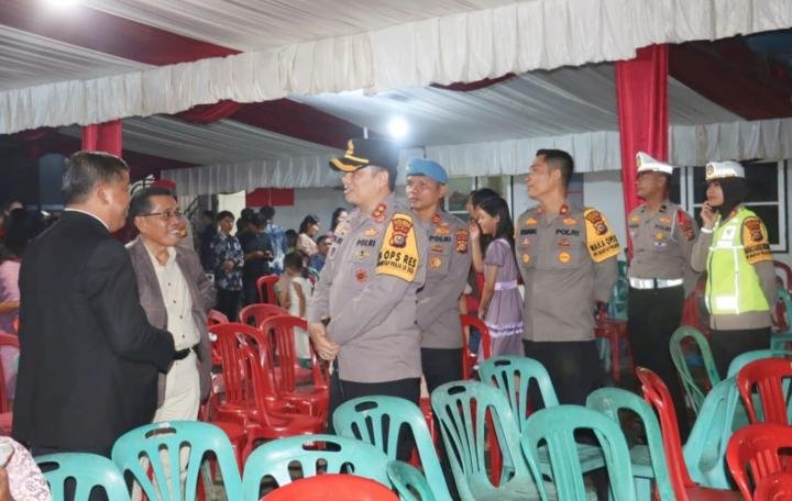 Kapolres Pelalawan Turun Langsung Amankan Perayaan Ibadah Natal