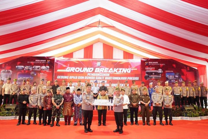 Groundbreaking RS Bhayangkara Presisi Polda Riau dan Gedung BPKB, Dibangun Konsep Budaya Melayu