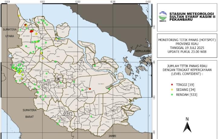 Titik Panas Melonjak! 586 Hotspot Tersebar di 10 Kabupaten Kota, Riau Terancam Kepungan Karhutla