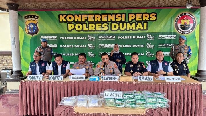 Polres Dumai Tangkap 3 Pelaku Narkoba Jaringan Internasional