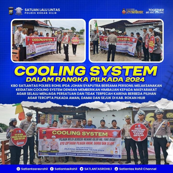 Satlantas Polres Rokan Hilir Gelar Cooling System