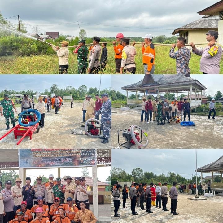 Pimpin Apel Kesiapsiagaan Penanganan dan Penanggulangan Karhutla, Kapolsek Tanah Merah: Bebas Asap!