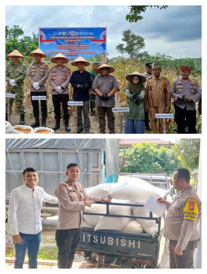 Kapolsek Kampar Boyong Hasil Panen Jagung Petani ke Bulog, Tembus Harga Rp6.400 per Kg