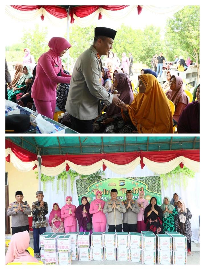Kapolres Rohil Bagikan Sembako dan Santuni Penghapal Alquran: Pererat Silaturahmi