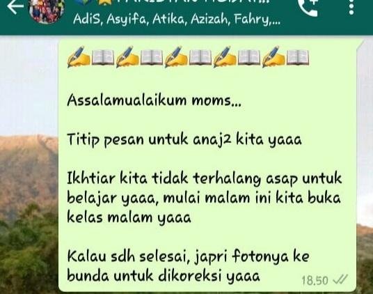 Kabut Asap, Guru SD Al Ulum Pekanbaru Ini Buka Kelas Malam via WA