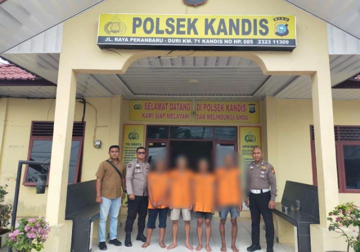 Polsek Kandis Bekuk Empat Pria Terduga Pelaku Persetubuhan Anak di Bawah Umur