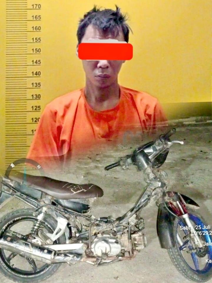 Pelaku Curanmor di Pelalawan Ditangkap Warga, Berbekal Rekaman CCTV