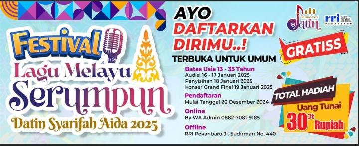 Januari Audisi Lomba FLM Serumpun Datin Syarifah Aida Berhadiah Rp30 Juta Dimulai, Buruan Daftar!