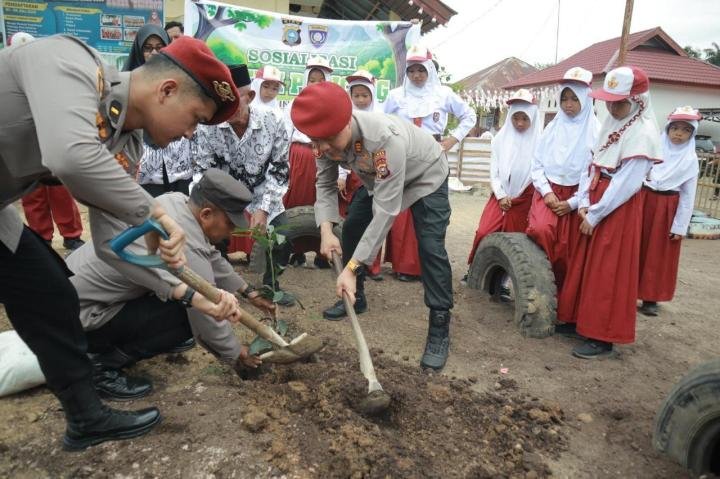 Tegas dalam Penindakan Kejahatan Lingkungan, Satreskrim Polres Inhu Juga Komit Lestarikan Ekologi