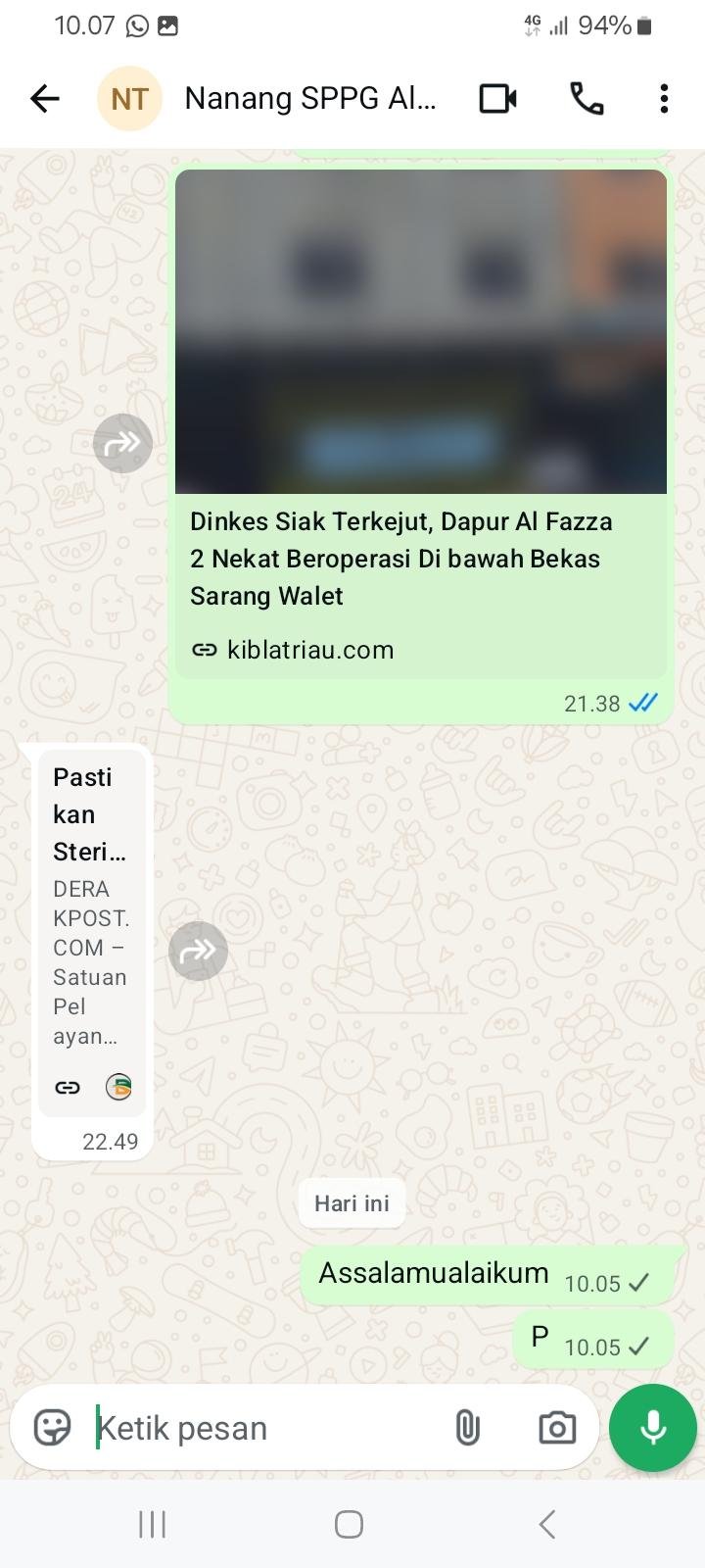 Pengelola Dapur Al Fazza 2 dan 3 Diduga Blokir HP Wartawan karena Disoroti, PWI: Dapat Dipidana