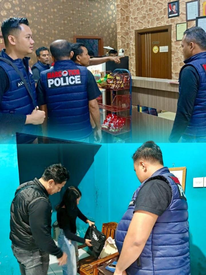 Polres Pelalawan Razia THM, 7 Orang Terjaring Dites Urine 