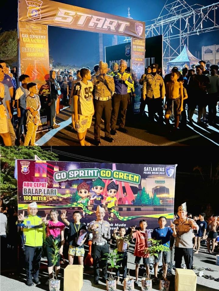 Ribuan Gen Z Ramaikan Go Sprint Go Green Polres Rohul di Astaka Pasir Pengaraian