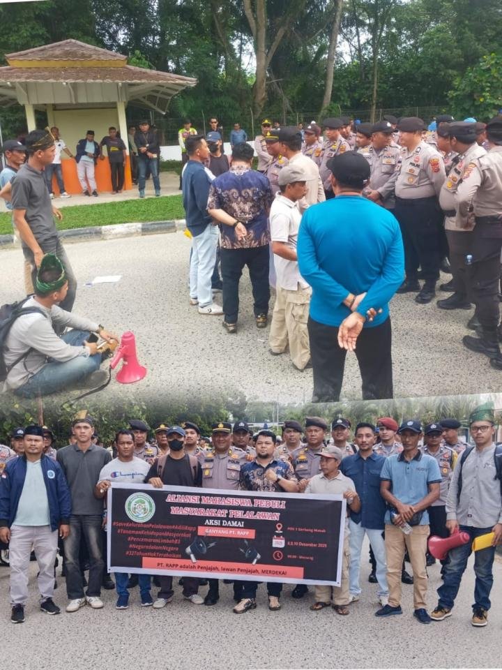 Aliansi Peduli Masyarakat Pelalawan Demo PT RAPP, Tuntut Fee Tanaman Kehidupan 