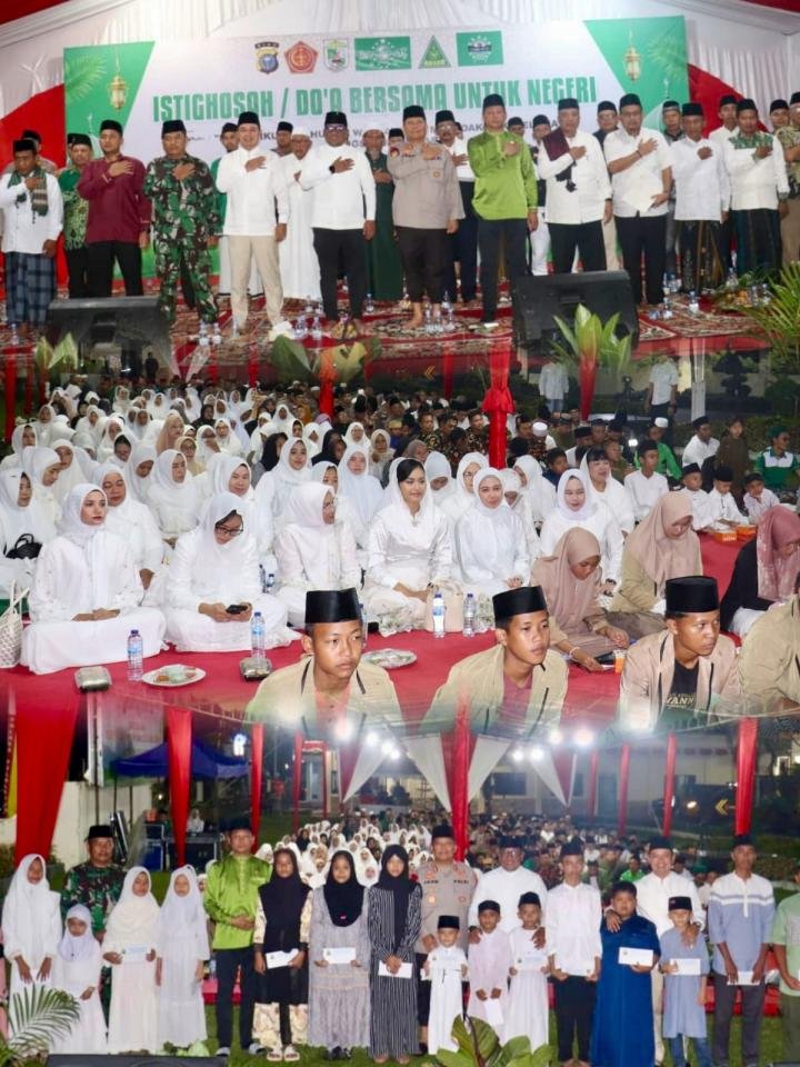 Istighosah untuk Negeri di Polres Pelalawan Tumpah Ruah Dihadiri Warga
