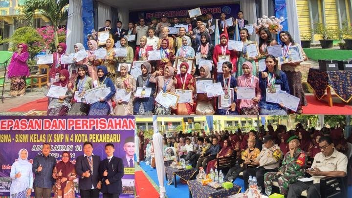 SMPN 4 Pekanbaru Gelar Perpisahan Siswa Kelas IX 2024, Kasek Optimis ...