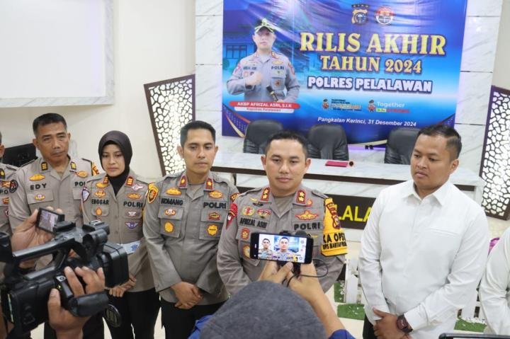 Rilis Akhir Tahun 2024 Sejumlah Kasus Besar Berhasil Diungkap Polres Pelalawan