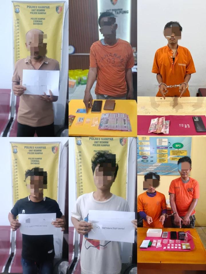 Nekat Beraksi di Kampar, 7 Pengedar dan Pemakai Narkoba Diringkus