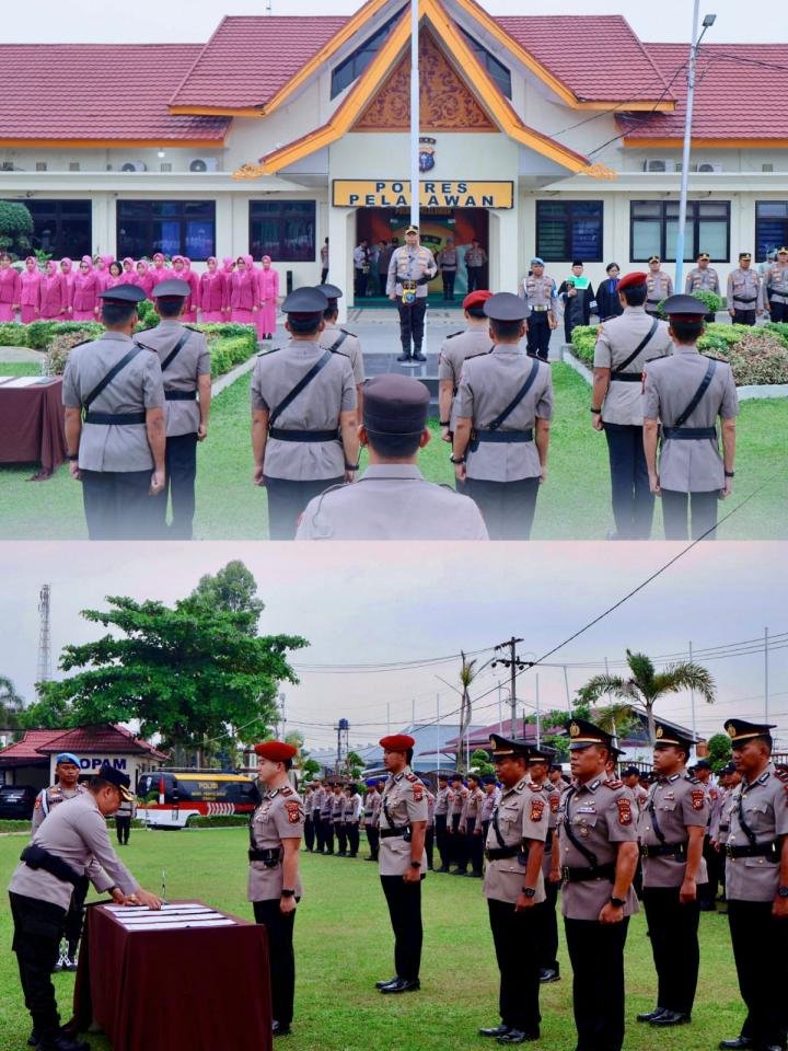 Kapolres Pelalawan Pimpin Sertijab Dua Kasat dan Kapolsek, Ini Penggantinya