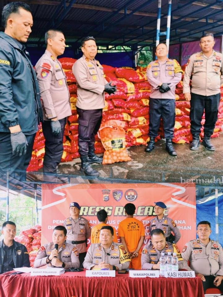 Polres Pelalawan Kembali Gagalkan Penyelundupan Bawang Ilegal, Dua Pikap Bersama Pemiliknya