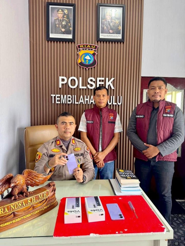 Polsek Tembilahan Hulu Tangkap Pelaku Pembobolan Rumah, Sita Dua HP Hasil Curian
