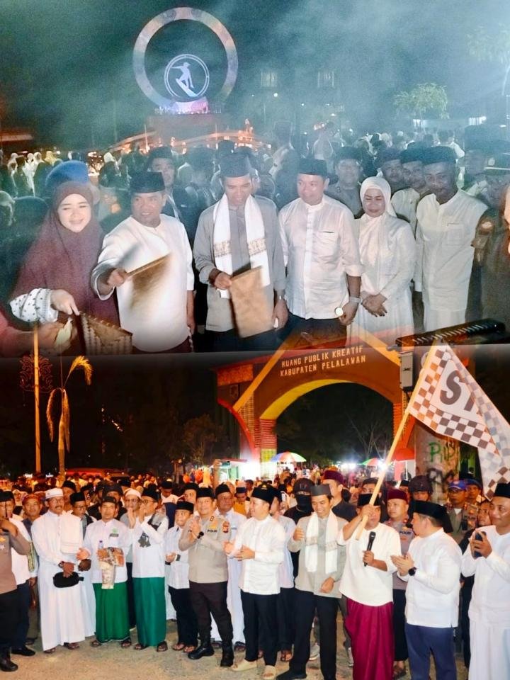 Lautan Manusia Sambut Tahun Baru Islam Bersama UAS, Kapolres Pelalawan Pimpin Pengamanan