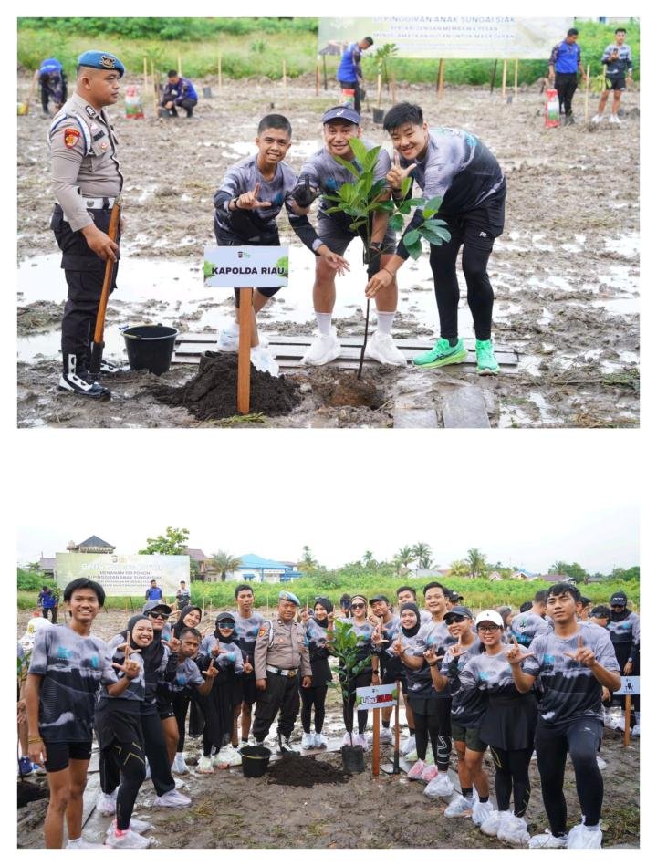 Lewat Lari dan Aksi Tanam Pohon, Kapolda Riau Dorong Kesadaran Kolektif Menjaga Alam