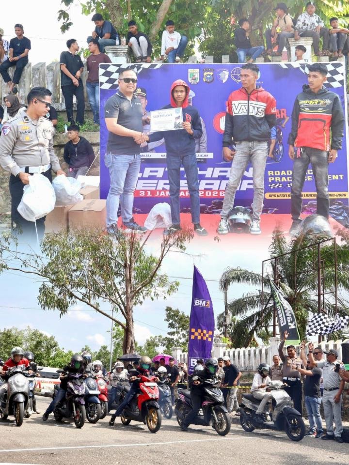 Cegah Balap Liar, Polres Pelalawan Gelar Road Race Practice Event
