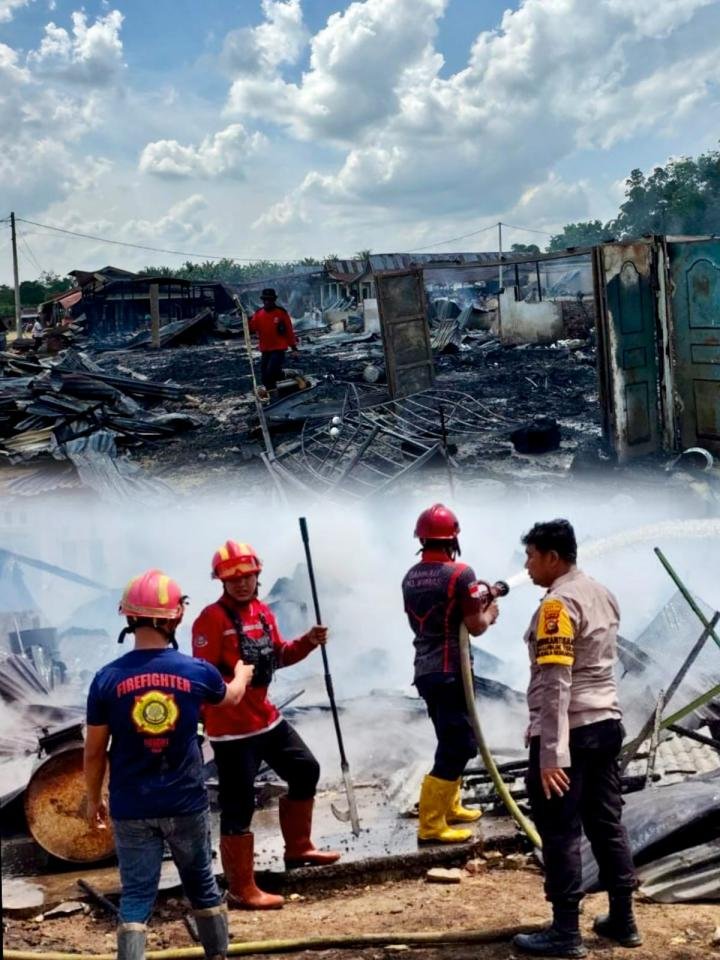 Pasar Kuala Semundam Membara, 14 Kios Ludes Terbakar