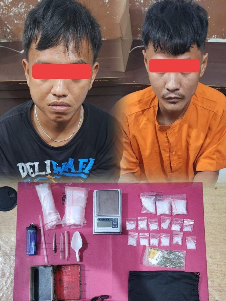 Polsek Ukui Ringkus Dua Pengedar Narkoba, Sita Sabu dan Ganja 